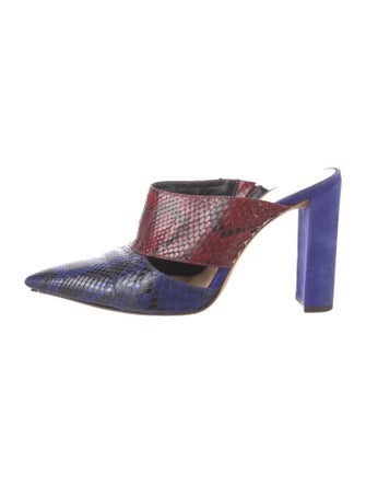 Alexandre Birman Leather Animal Print Mules