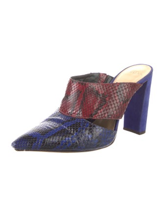 Alexandre Birman Leather Animal Print Mules