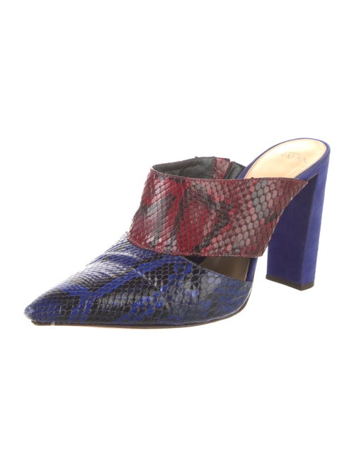 Alexandre Birman Leather Animal Print Mules