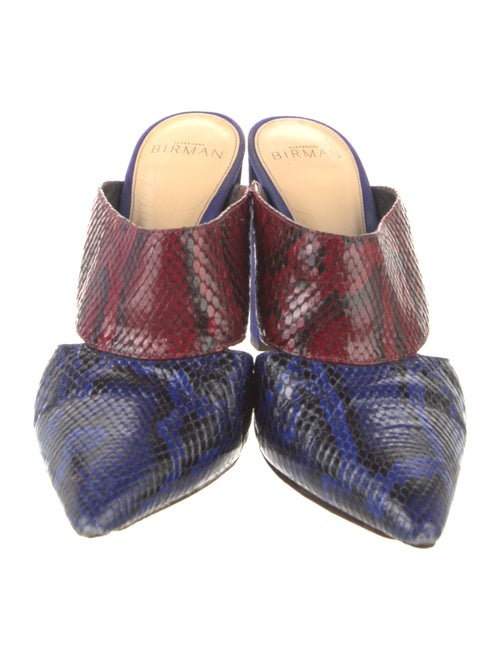 Alexandre Birman Leather Animal Print Mules