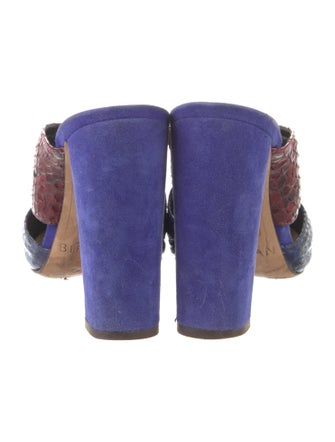 Alexandre Birman Leather Animal Print Mules