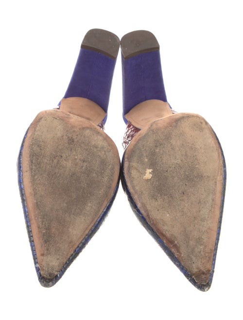 Alexandre Birman Leather Animal Print Mules