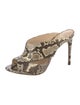 Alexandre Birman Snakeskin Animal Print Slides