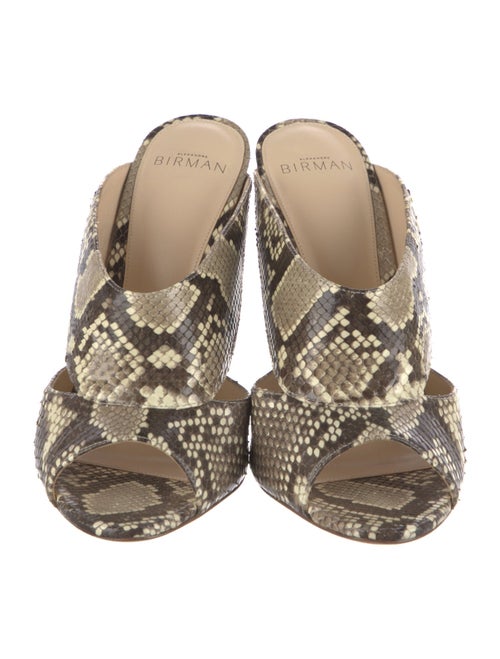 Alexandre Birman Snakeskin Animal Print Slides