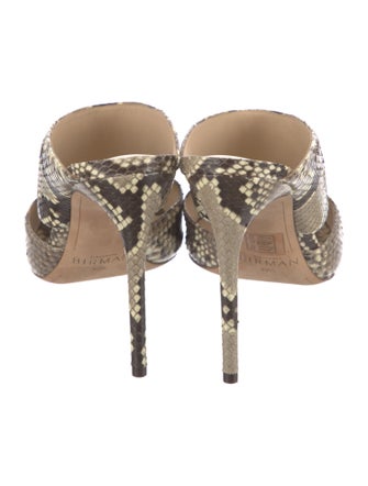 Alexandre Birman Snakeskin Animal Print Slides