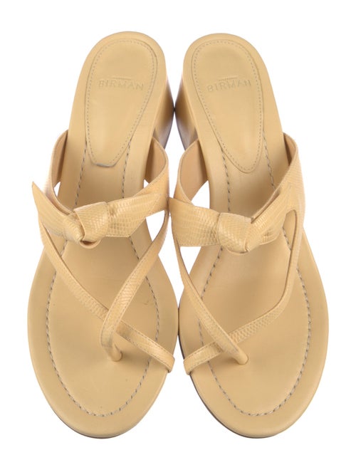 Alexandre Birman Leather Bow Accents Slides