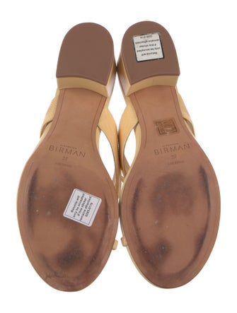 Alexandre Birman Leather Bow Accents Slides