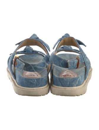 Alexandre Birman Denim Animal Print Sandals