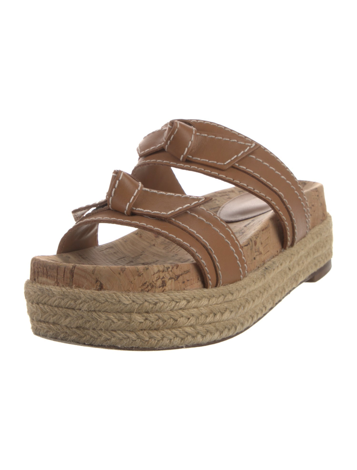 Alexandre Birman Leather Bow Accents Espadrilles