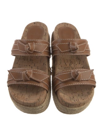 Alexandre Birman Leather Bow Accents Espadrilles