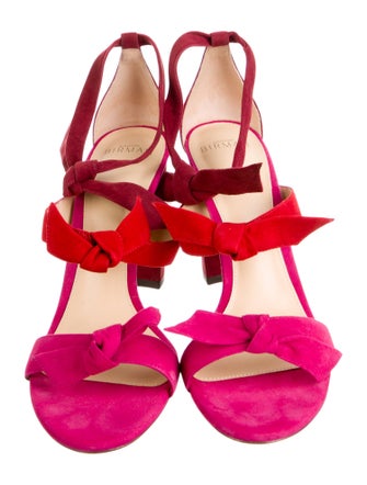 Alexandre Birman Suede Bow Accents Sandals
