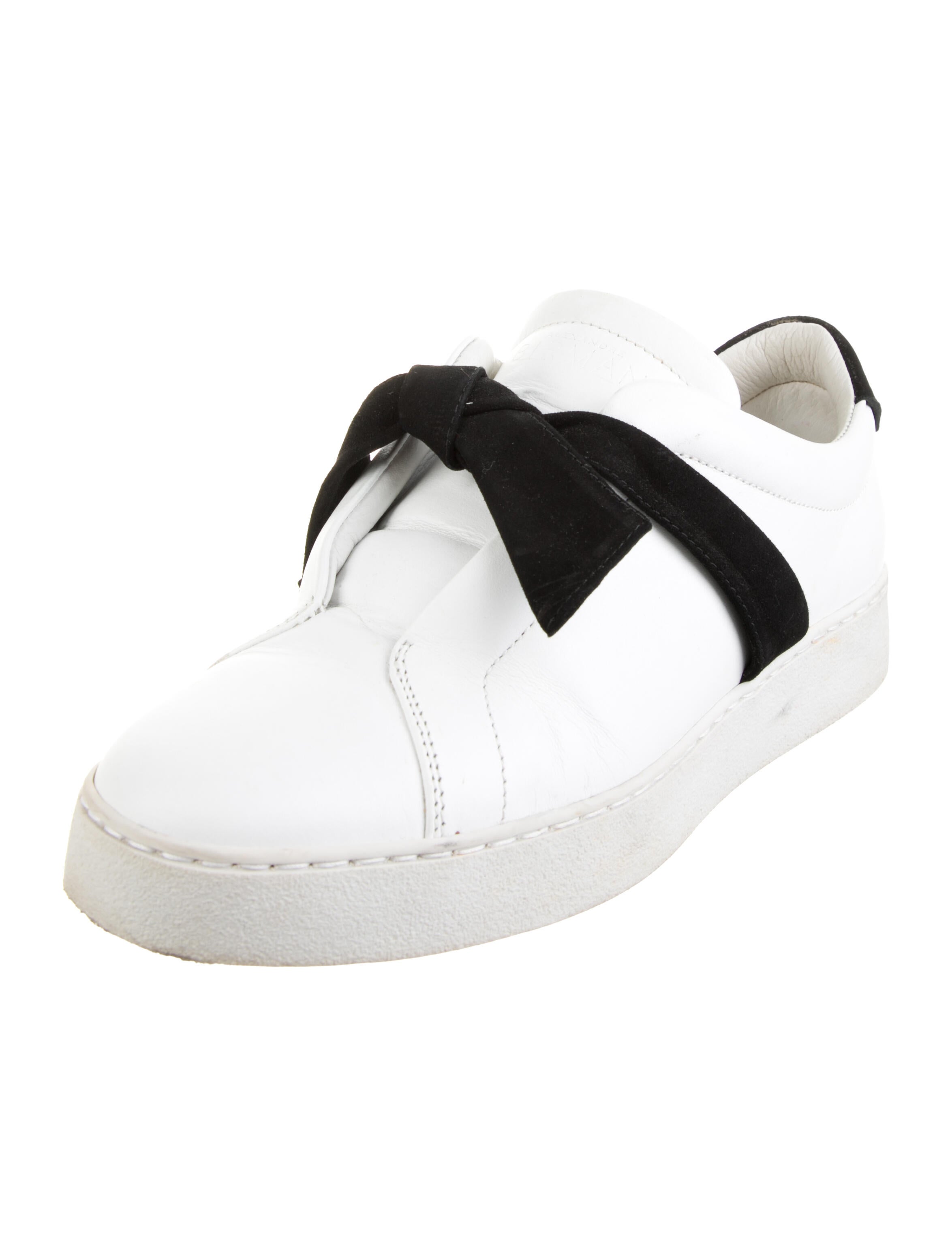 Alexandre Birman Leather Bow Accents Sneakers