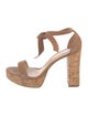 Alexandre Birman Suede Bow Accents T-Strap Sandals
