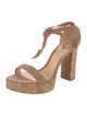 Alexandre Birman Suede Bow Accents T-Strap Sandals