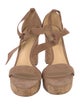 Alexandre Birman Suede Bow Accents T-Strap Sandals