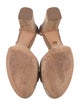 Alexandre Birman Suede Bow Accents T-Strap Sandals