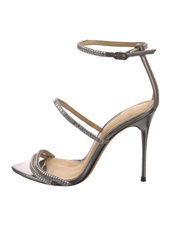 Alexandre Birman Leather Crystal Embellishments Sandals