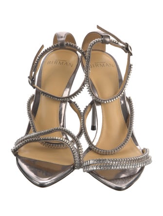 Alexandre Birman Leather Crystal Embellishments Sandals