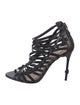Alexandre Birman Leather Animal Print Gladiator Sandals