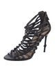 Alexandre Birman Leather Animal Print Gladiator Sandals