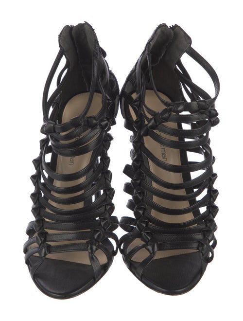 Alexandre Birman Leather Animal Print Gladiator Sandals
