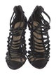 Alexandre Birman Leather Animal Print Gladiator Sandals