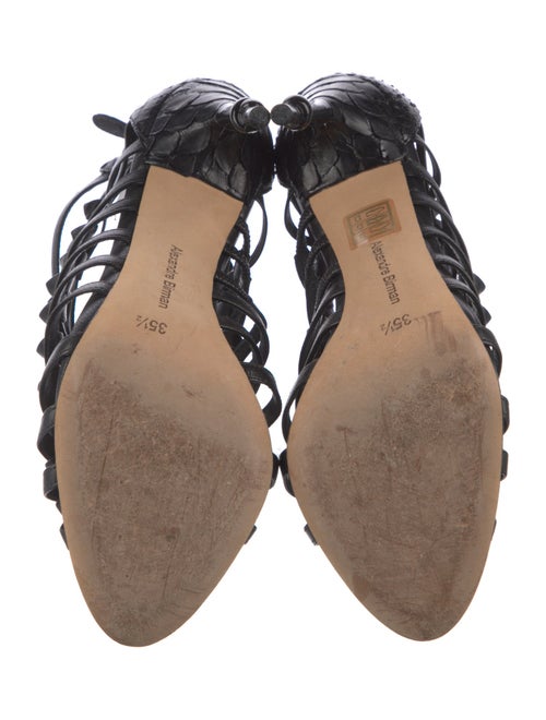 Alexandre Birman Leather Animal Print Gladiator Sandals