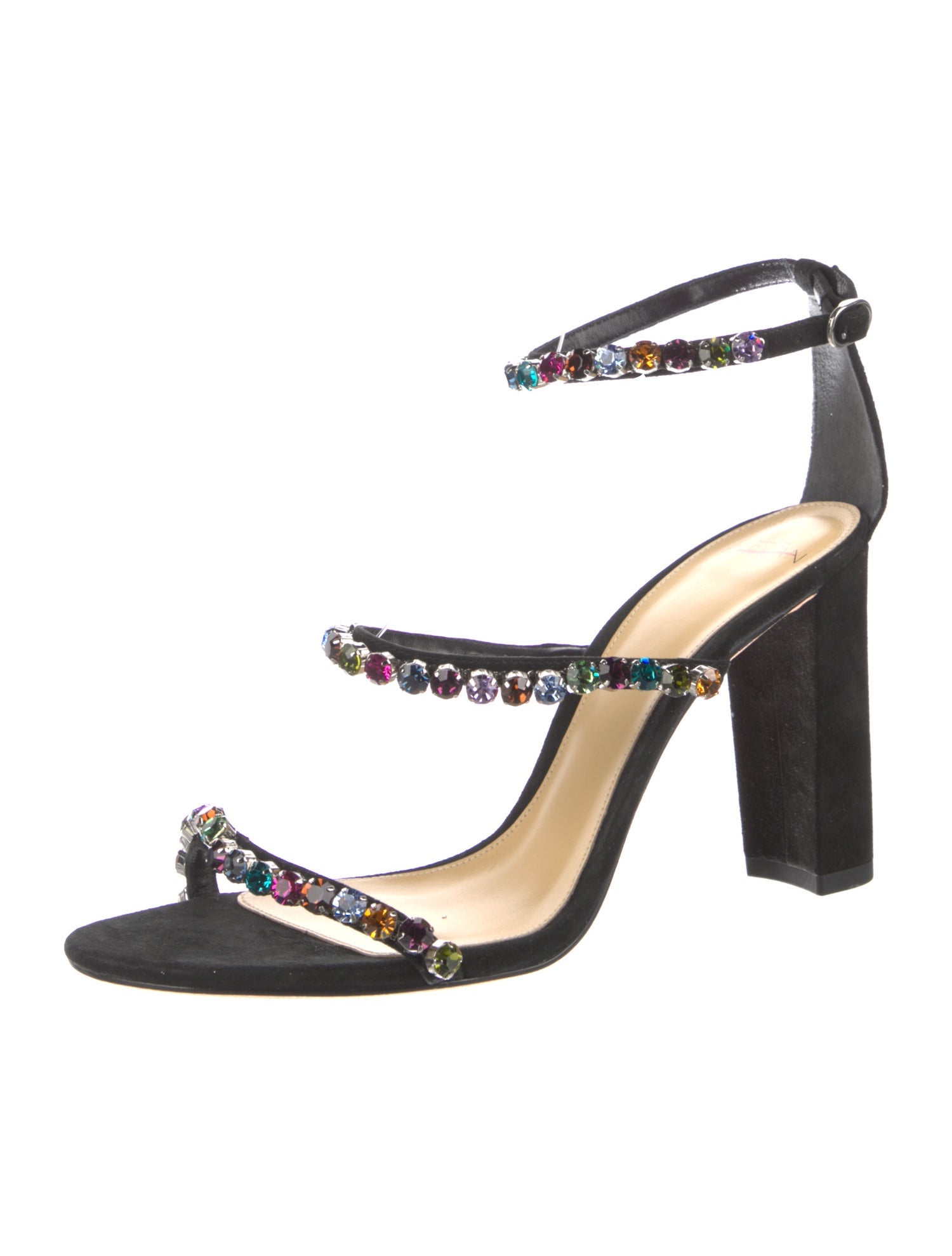 Alexandre Birman Suede Crystal Embellishments Sandals