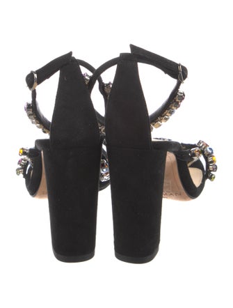Alexandre Birman Suede Crystal Embellishments Sandals