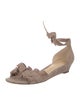 Alexandre Birman Suede Ruffle Embellishment Sandals