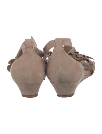 Alexandre Birman Suede Ruffle Embellishment Sandals