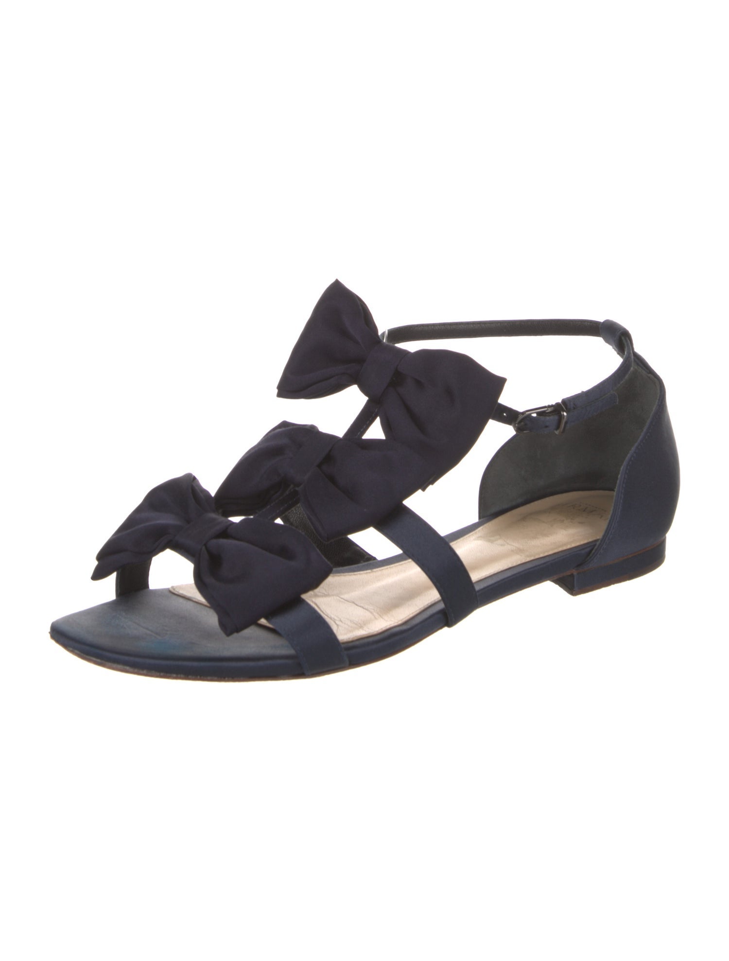 Alexandre Birman Satin Bow Accents Sandals
