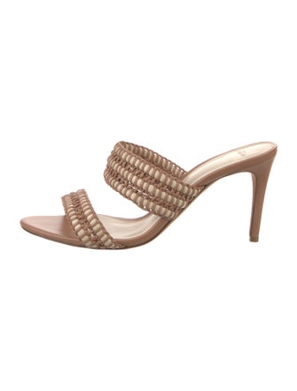 Alexandre Birman Leather Animal Print Slides