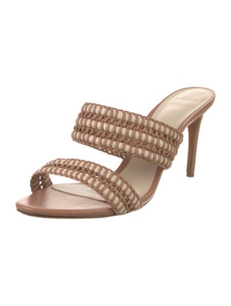 Alexandre Birman Leather Animal Print Slides