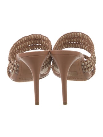 Alexandre Birman Leather Animal Print Slides