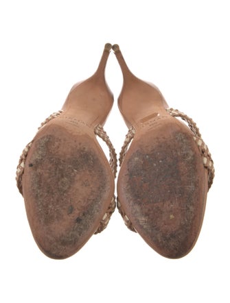 Alexandre Birman Leather Animal Print Slides