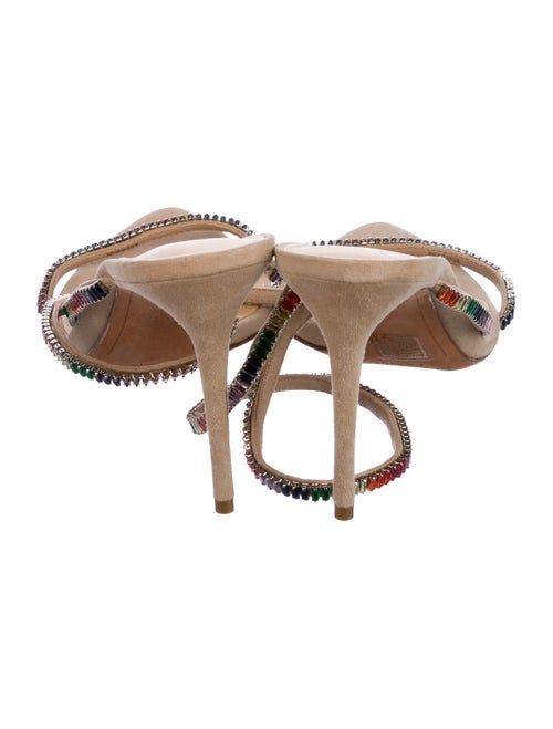 Alexandre Birman Suede Colorblock Pattern Slingback Sandals