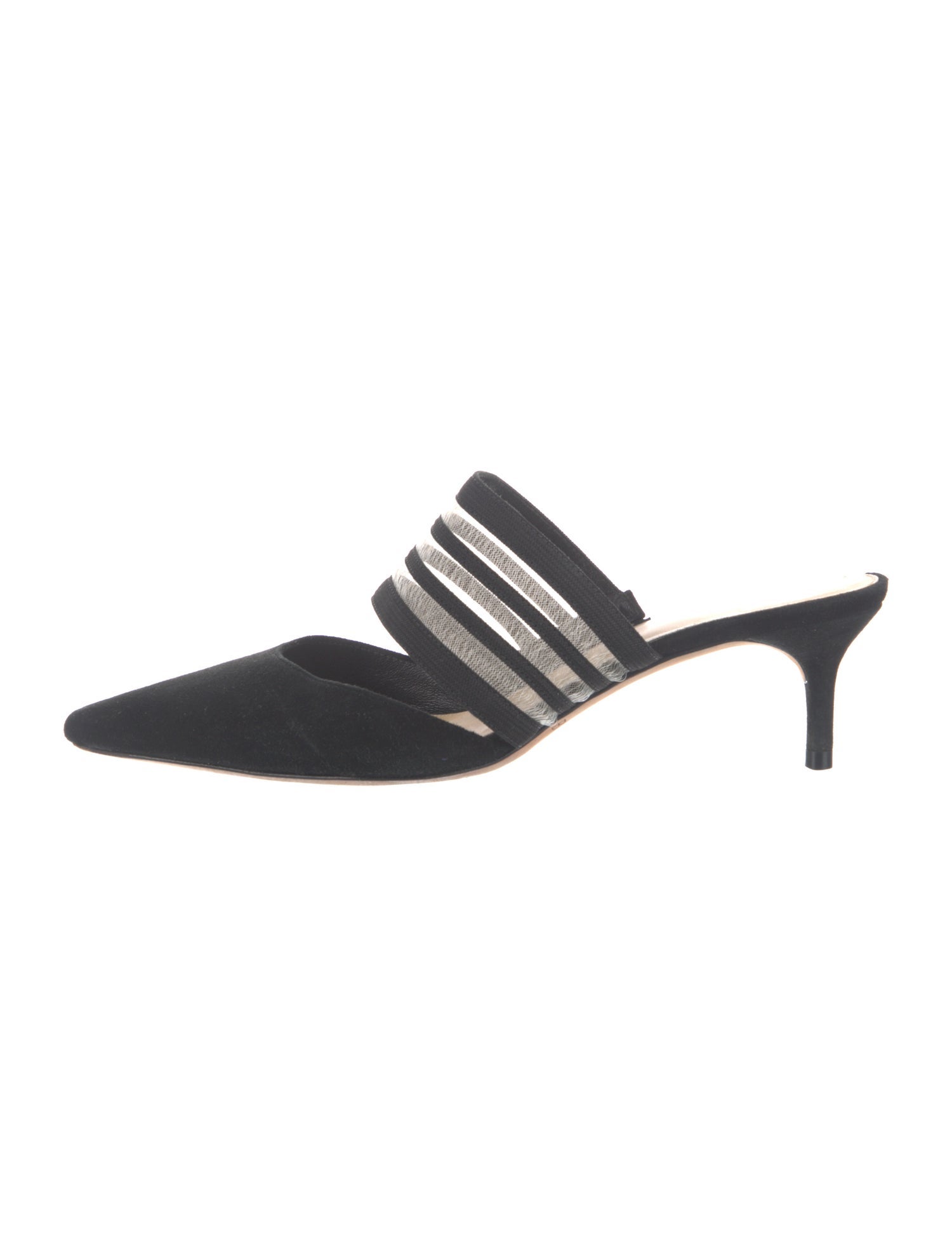 Alexandre Birman Suede Mesh Accents Mules