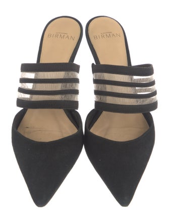Alexandre Birman Suede Mesh Accents Mules