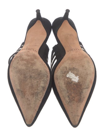 Alexandre Birman Suede Mesh Accents Mules