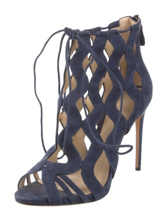 Alexandre Birman Suede Cutout Accent Gladiator Sandals