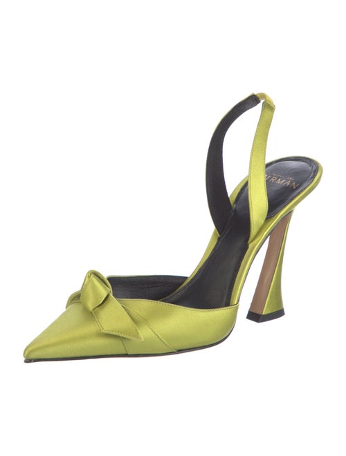 Alexandre Birman Satin Bow Accents Slingback Pumps