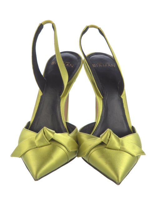 Alexandre Birman Satin Bow Accents Slingback Pumps