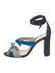 Alexandre Birman Suede Colorblock Pattern Sandals