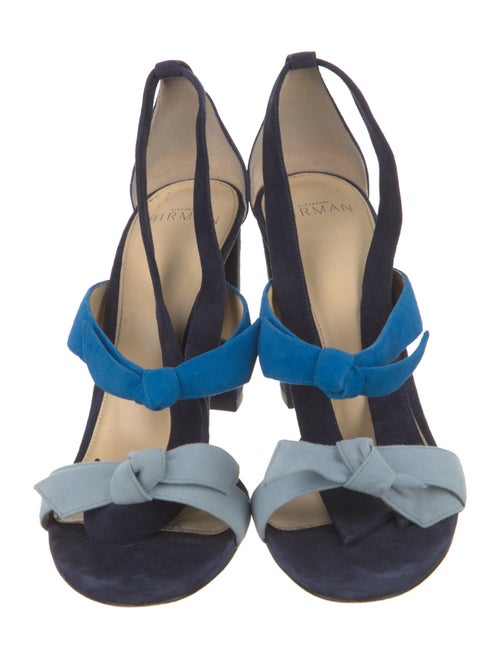 Alexandre Birman Suede Colorblock Pattern Sandals