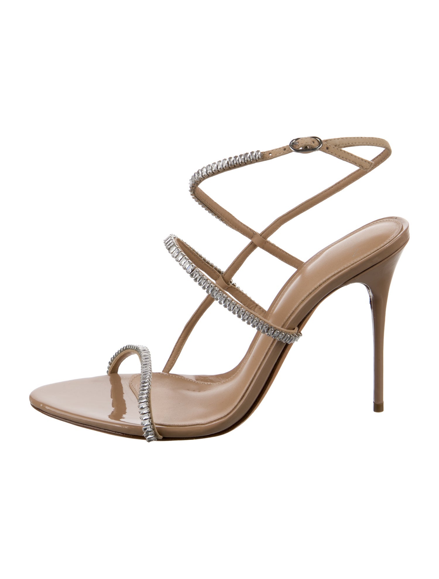 Alexandre Birman Canvas Crystal Embellishments Sandals