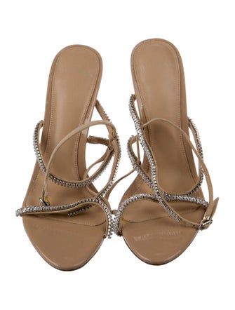 Alexandre Birman Canvas Crystal Embellishments Sandals