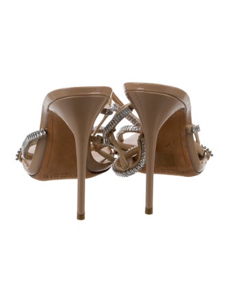 Alexandre Birman Canvas Crystal Embellishments Sandals