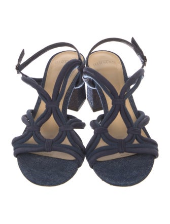 Alexandre Birman Denim Slingback Sandals