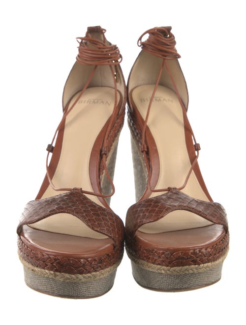 Alexandre Birman Embossed Leather Braided Accents Espadrilles